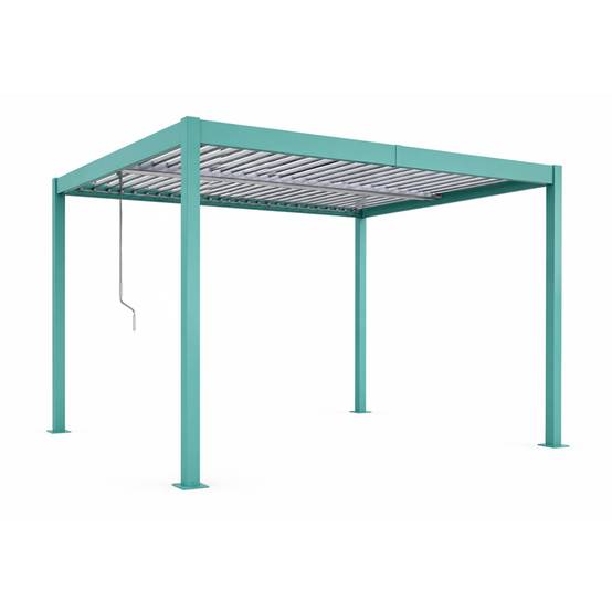 Pergola bioclimatique 4x3m structure aluminium lames orientables verte CORFU - Image 1