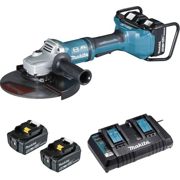 Makita - Meuleuse MAKITA mm - 36V - 2x18V Li-ion - 4 batteries 5Ah + 1 double chargeur rapide - DGA900ZKPT - Image 1