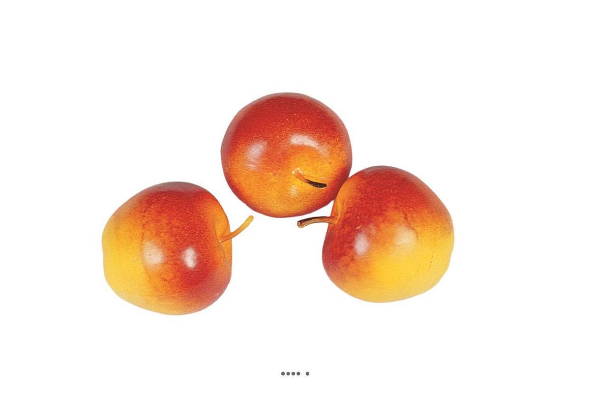 Artificielles - Pomme artificielle moyen Jaune rouge X 3 Plastique soufflé H 65x75 mm - Image 1