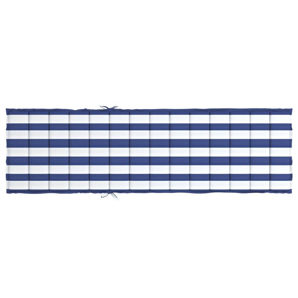 Coussin Bain de soleil | Coussin de chaise longue rayures bleues/blanches tissu oxford Maison Chic - Image 5