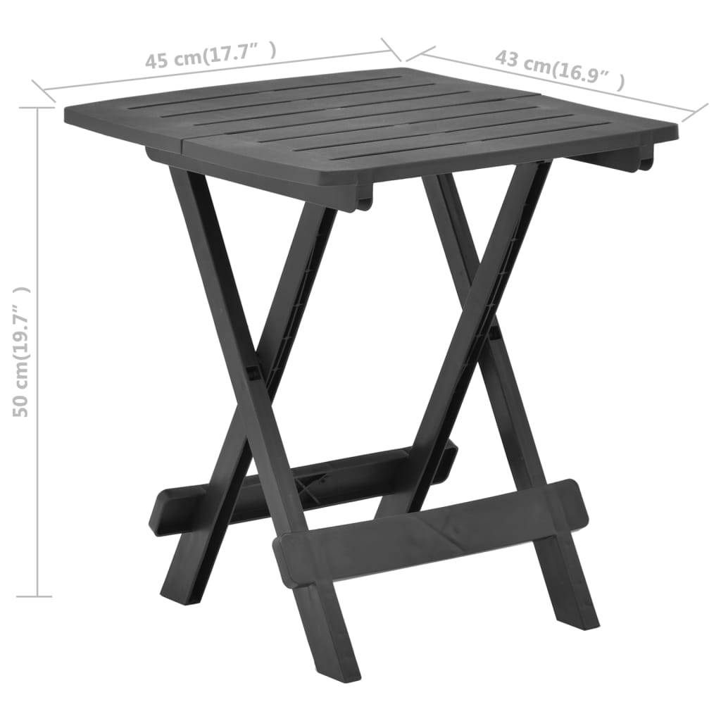 Petite Table Pliante Anthracite 45x43 cm, Idéale comme Desserte de Balcon ou d'Appoint – ComfortXL Outdoor Living - Image 7