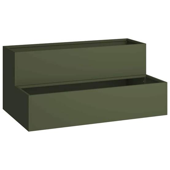 Jardinière rectangulaire acier potager Vert Olive 100x60x45 cm – ComfortXL Outdoor Living - Image 2