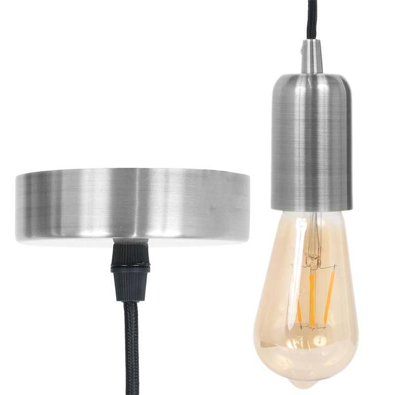 Lampe Suspension Déco "vintage" 9cm Argent - Image 2