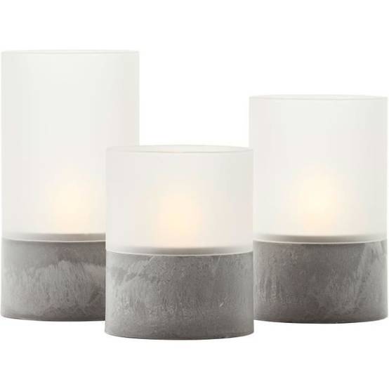 Brilliant - Lot 3 Lampes a poser LED BOUGIE BRILLIANT - 2500K - Plastique et verre - Gris et blanc mat - Image 6