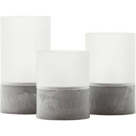 Brilliant - Lot 3 Lampes a poser LED BOUGIE BRILLIANT - 2500K - Plastique et verre - Gris et blanc mat - Image 2