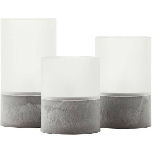 Brilliant - Lot 3 Lampes a poser LED BOUGIE BRILLIANT - 2500K - Plastique et verre - Gris et blanc mat - Image 2