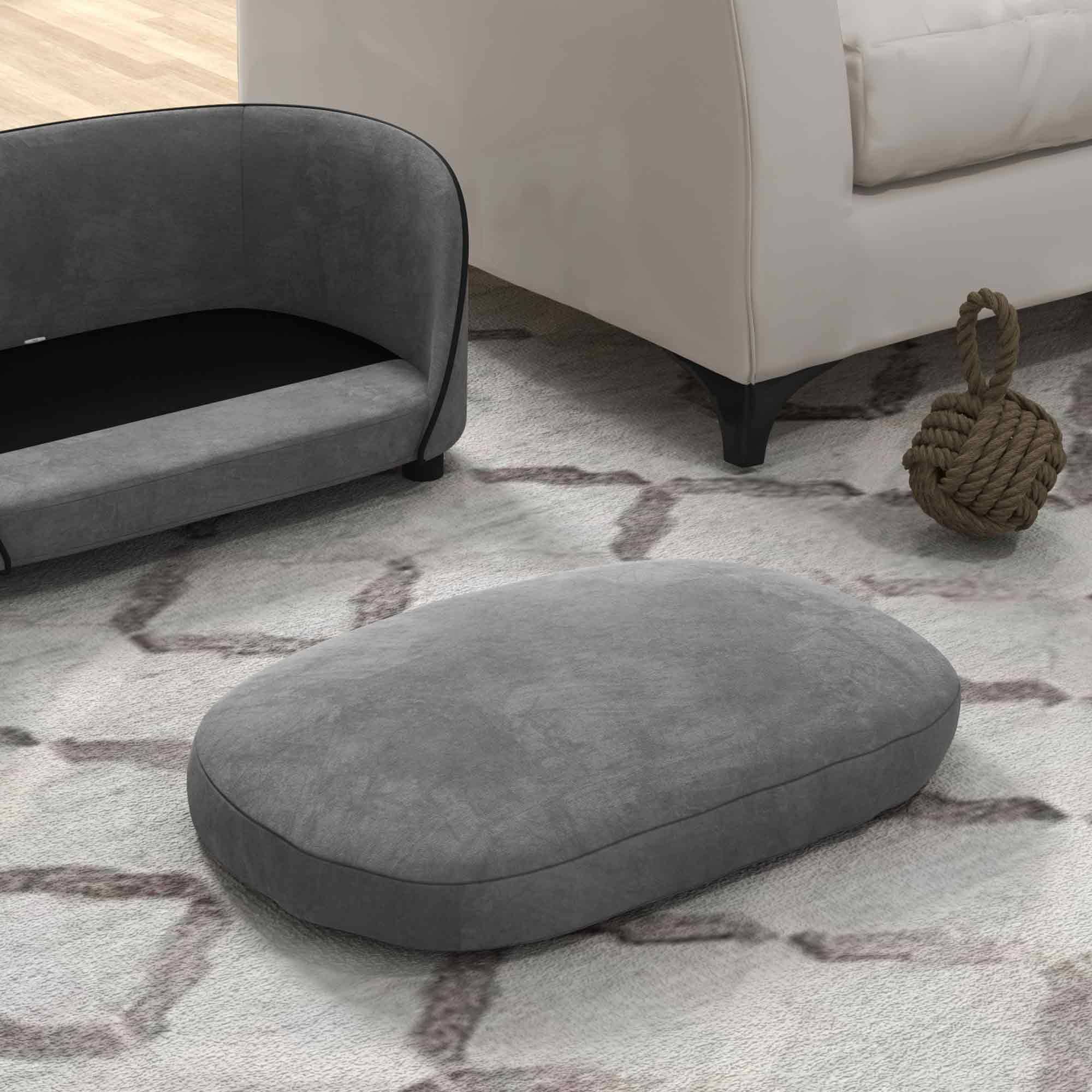 Canapé pour chien avec coussin doux housse amovible et lavable revêtement en velours néerlandais gris - Image 10