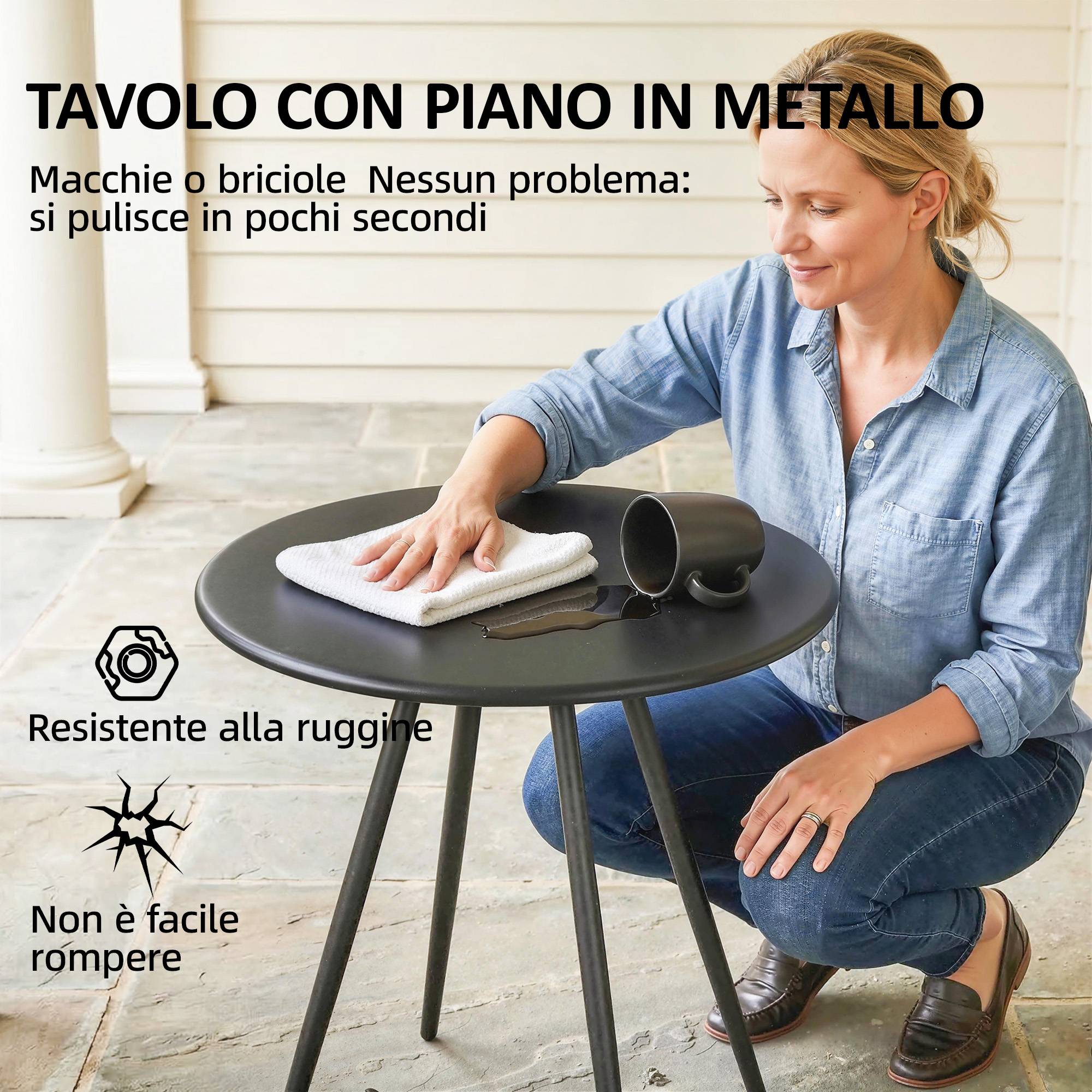 Ensemble bistrot 3 pcs : chaises en maille et table, gris mélangé - Image 9