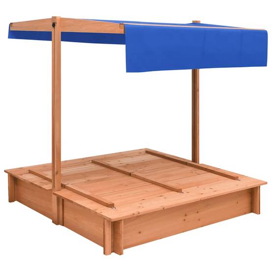 Bac à sable - Maison de jeu pour enfants avec toit Bois de sapin 112x112x112 cm MP118 - Image 4