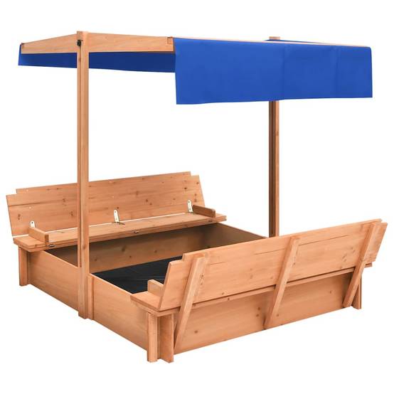 Bac à sable - Maison de jeu pour enfants avec toit Bois de sapin 112x112x112 cm MP118 - Image 1