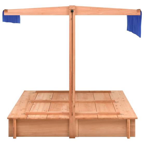 Bac à sable - Maison de jeu pour enfants avec toit Bois de sapin 112x112x112 cm MP118 - Image 3