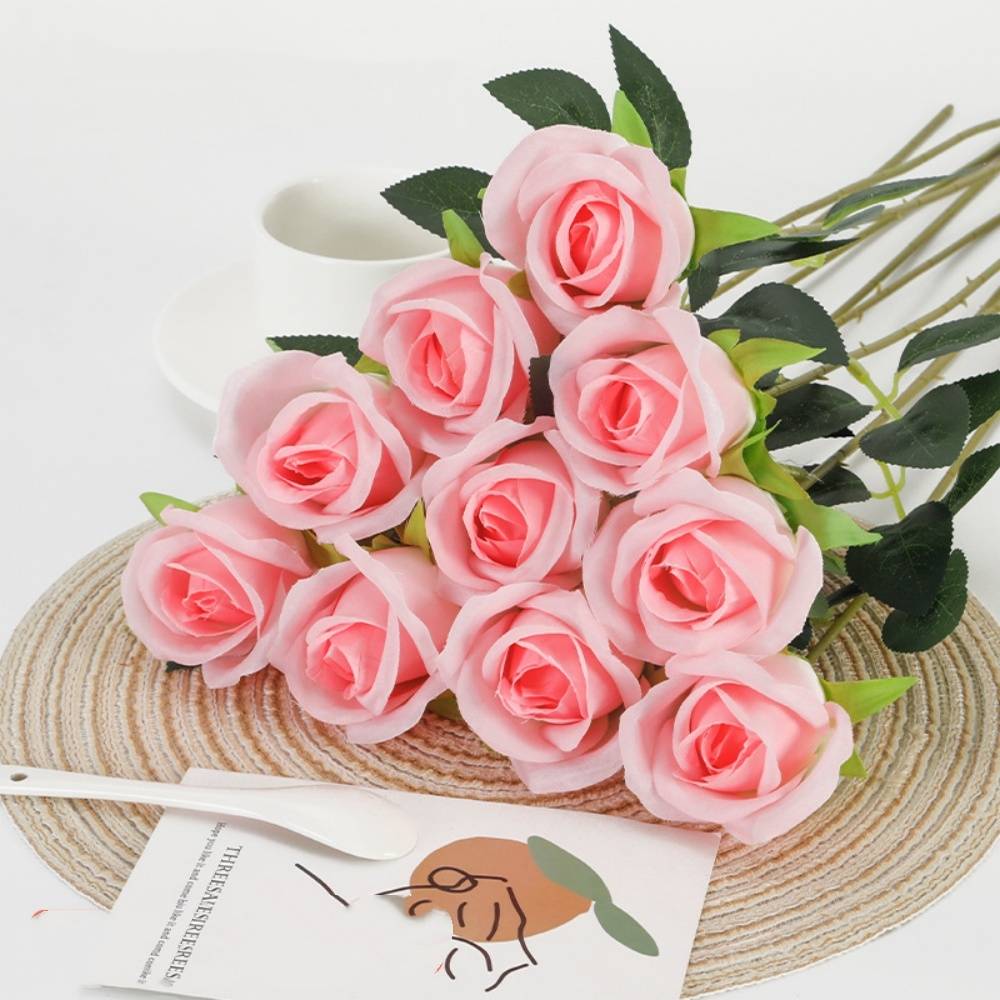Roses Artificielles Rose Clair - Lot de 2 - Décoration Élégante pour Mariage et Intérieur - Lytech - Image 1