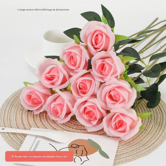 Roses Artificielles Rose Clair - Lot de 2 - Décoration Élégante pour Mariage et Intérieur - Lytech - Image 3