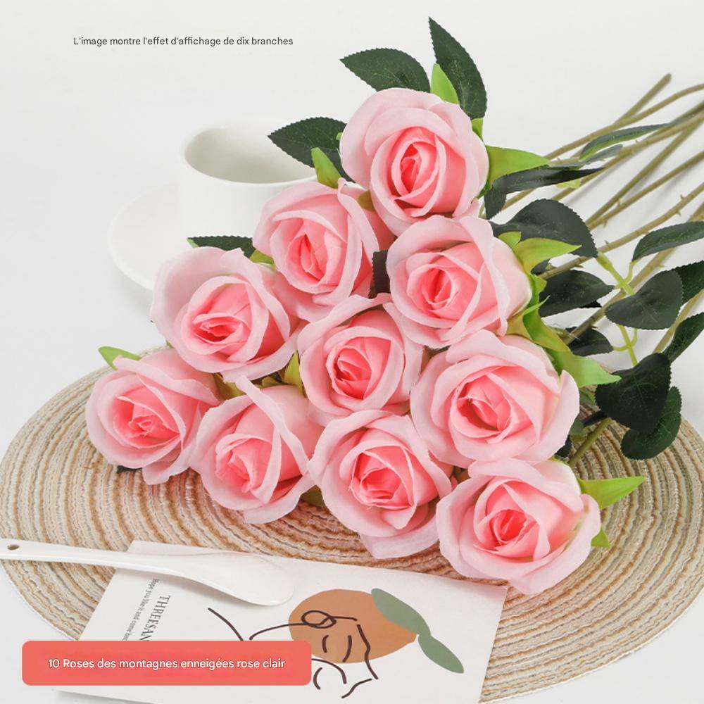 Roses Artificielles Rose Clair - Lot de 2 - Décoration Élégante pour Mariage et Intérieur - Lytech - Image 3