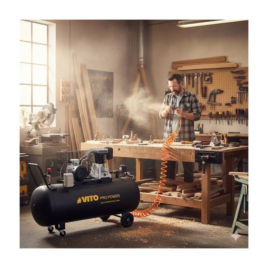 Compresseur d'air 300L Courroie 10 Bar 4000W 5.5CV 500L/min 380V VITO - Image 7