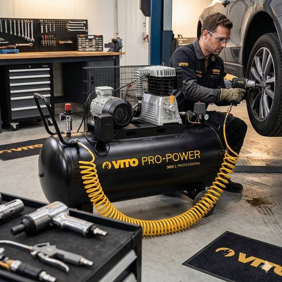 Compresseur d'air 300L Courroie 10 Bar 4000W 5.5CV 500L/min 380V VITO - Image 5