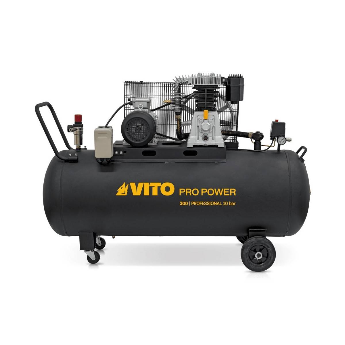 Compresseur d'air 300L Courroie 10 Bar 4000W 5.5CV 500L/min 380V VITO