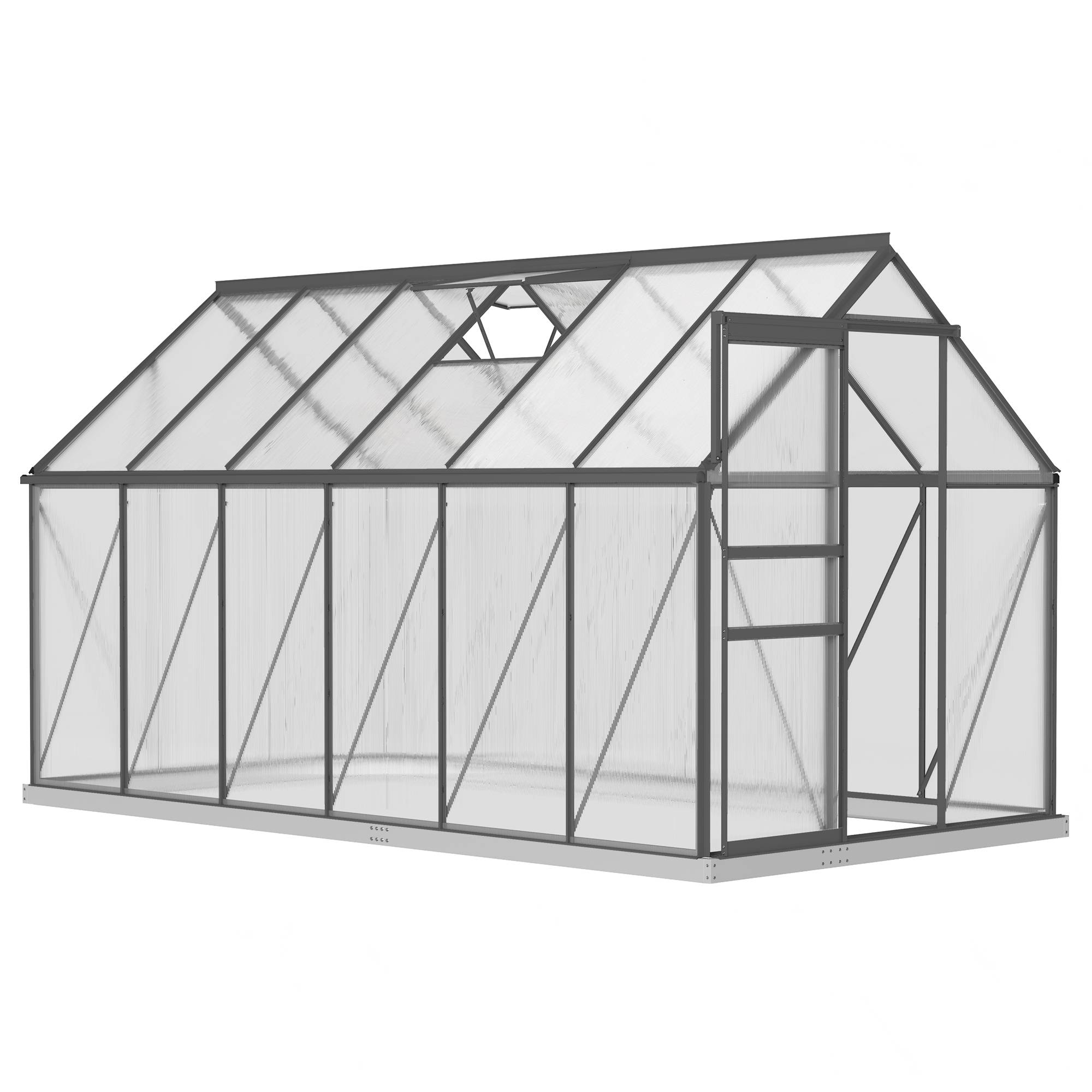 Serre de jardin aluminium polycarbonate extérieur culture optimale 190x375x199cm transparent - ComfortXL Outdoor Living - Image 2