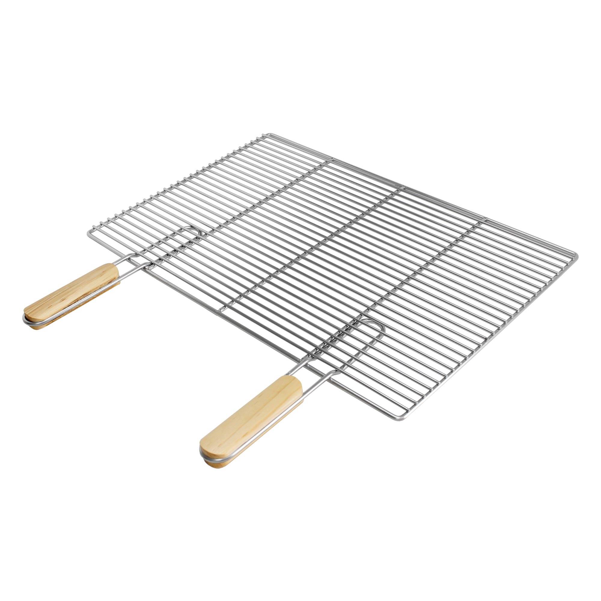 Ecd-Germany - Grille barbecue inox rectangulaire 60x40 cm avec poignées amovibles robuste et antirouille adaptée aux cheminées barbecues, foyers et braseros BBQ - Image 8