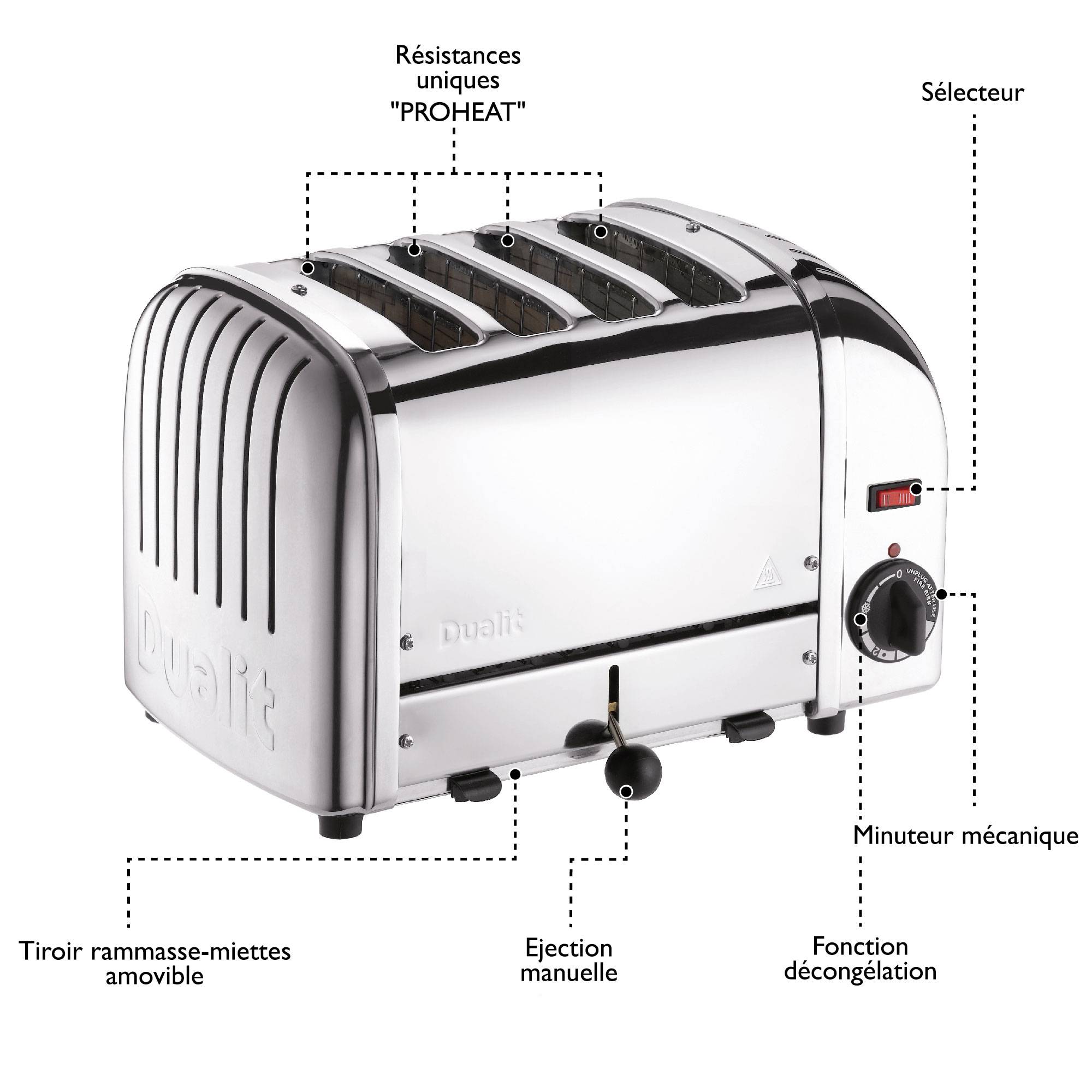 Grille-pains 4 fentes 2200w inox 40365 Dualit - Image 5