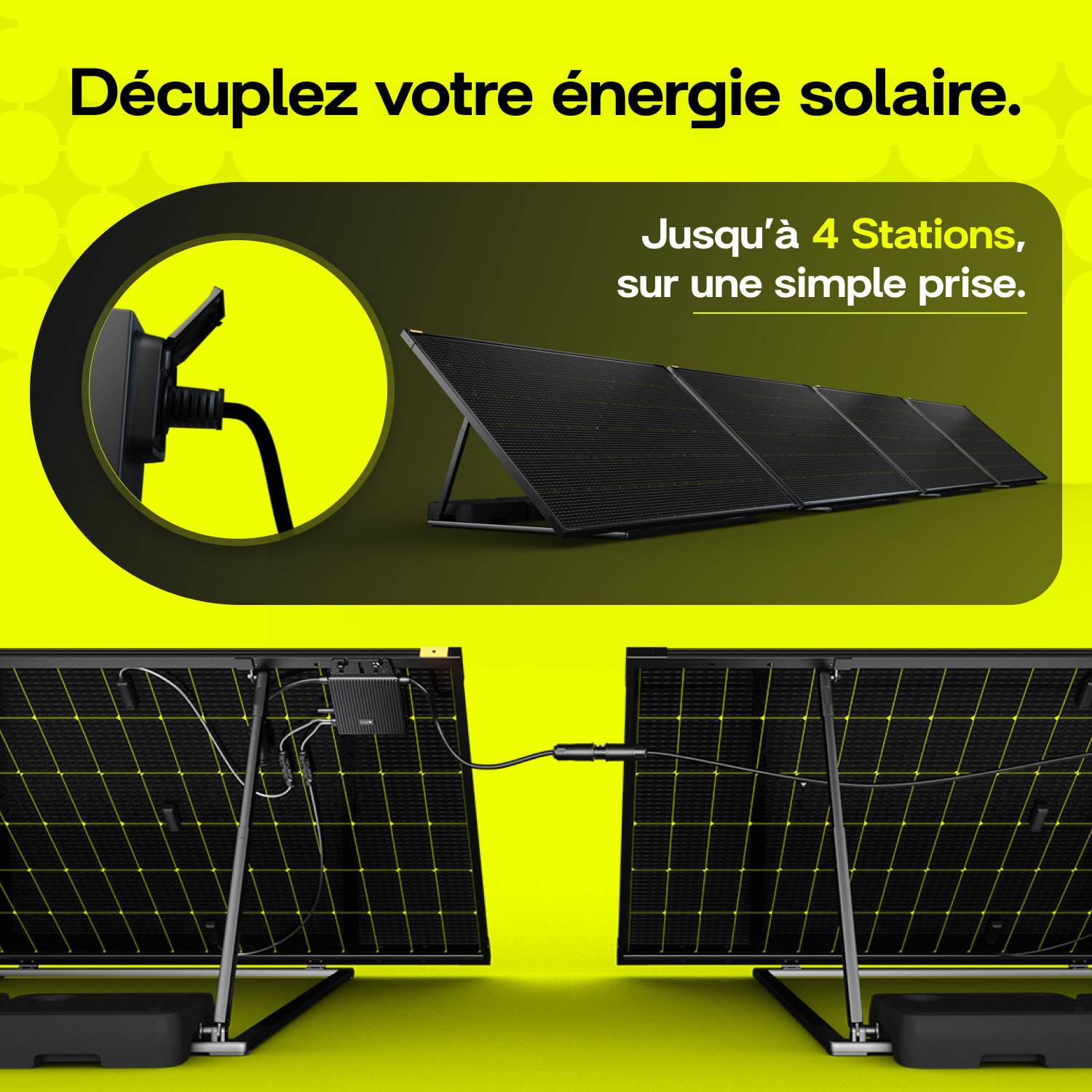 Sunology PLAY2 - Panneau solaire complet 460W bifacial – Station solaire livrée totalement assemblée – Installation au sol ou au mur - Image 6