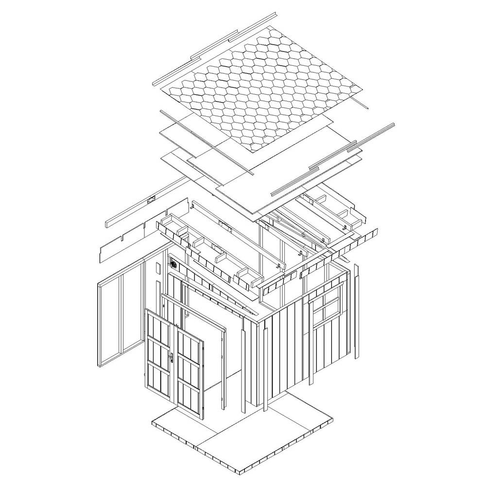 Timbela - Abri de Jardin Qualité Premium 5,9 m² / H231x248x294 cm avec plancher e paroi latérale - Construction de Panneaux LP Smartside - Timbela M938 - Image 7