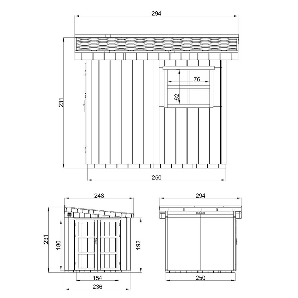 Timbela - Abri de Jardin Qualité Premium 5,9 m² / H231x248x294 cm avec plancher e paroi latérale - Construction de Panneaux LP Smartside - Timbela M938 - Image 5