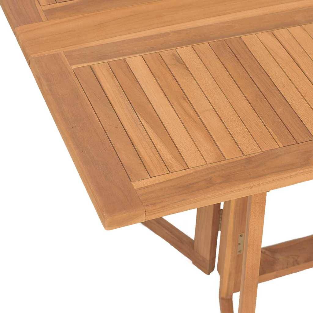 Ensemble de jardin 7 pièces teck massif marron 150 x 90 x 75 cm - PANGIVO - Image 9