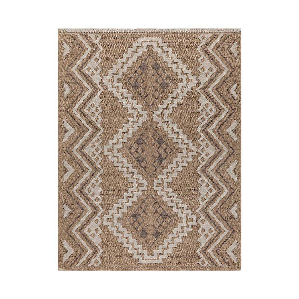 Jardindeco - Tapis intérieur extérieur aspect jute marron Tijuana 9054 90 x 67 cm - Image 1