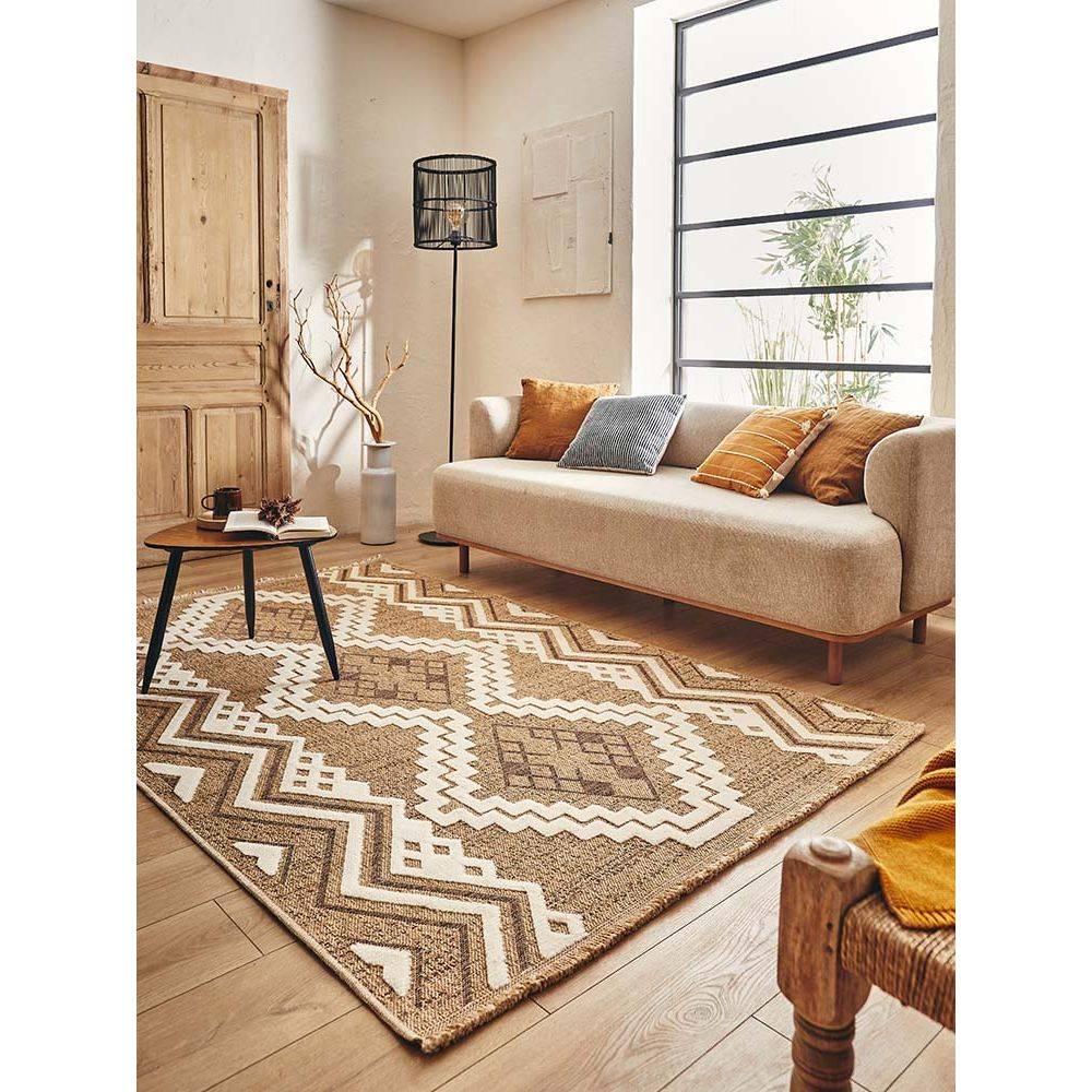 Jardindeco - Tapis intérieur extérieur aspect jute marron Tijuana 9054 90 x 67 cm - Image 2