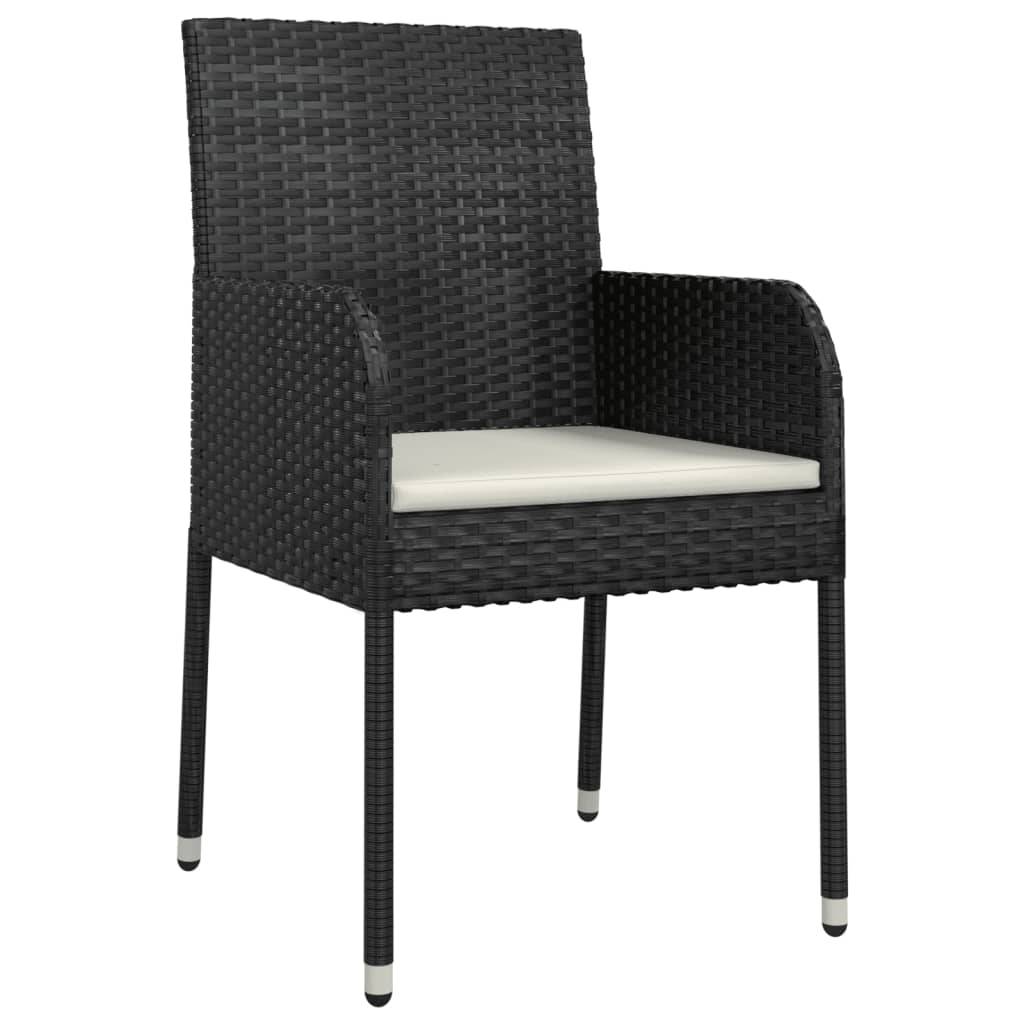 Ensemble à manger de jardin coussins 5 pcs | Mobilier d'extérieur Noir Résine tressée Maison Chic - Image 5