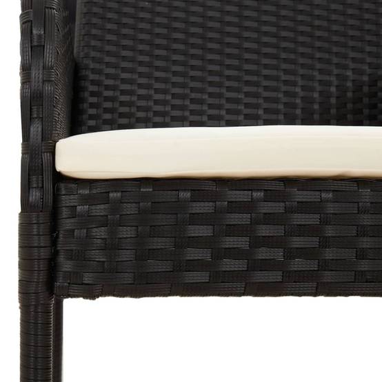 Ensemble à manger de jardin coussins 5 pcs | Mobilier d'extérieur Noir Résine tressée Maison Chic - Image 8