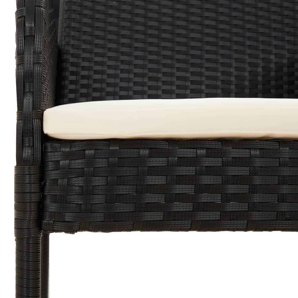 Ensemble à manger de jardin coussins 5 pcs | Mobilier d'extérieur Noir Résine tressée Maison Chic - Image 8