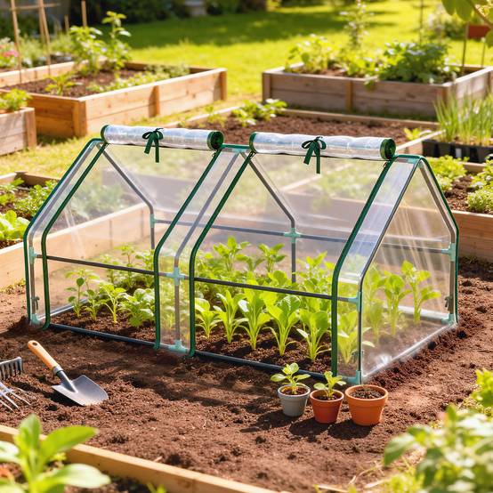Serre portable acier PVC pour semis potager portes enroulables 180x90x90cm transparent - ComfortXL Outdoor Living - Image 3