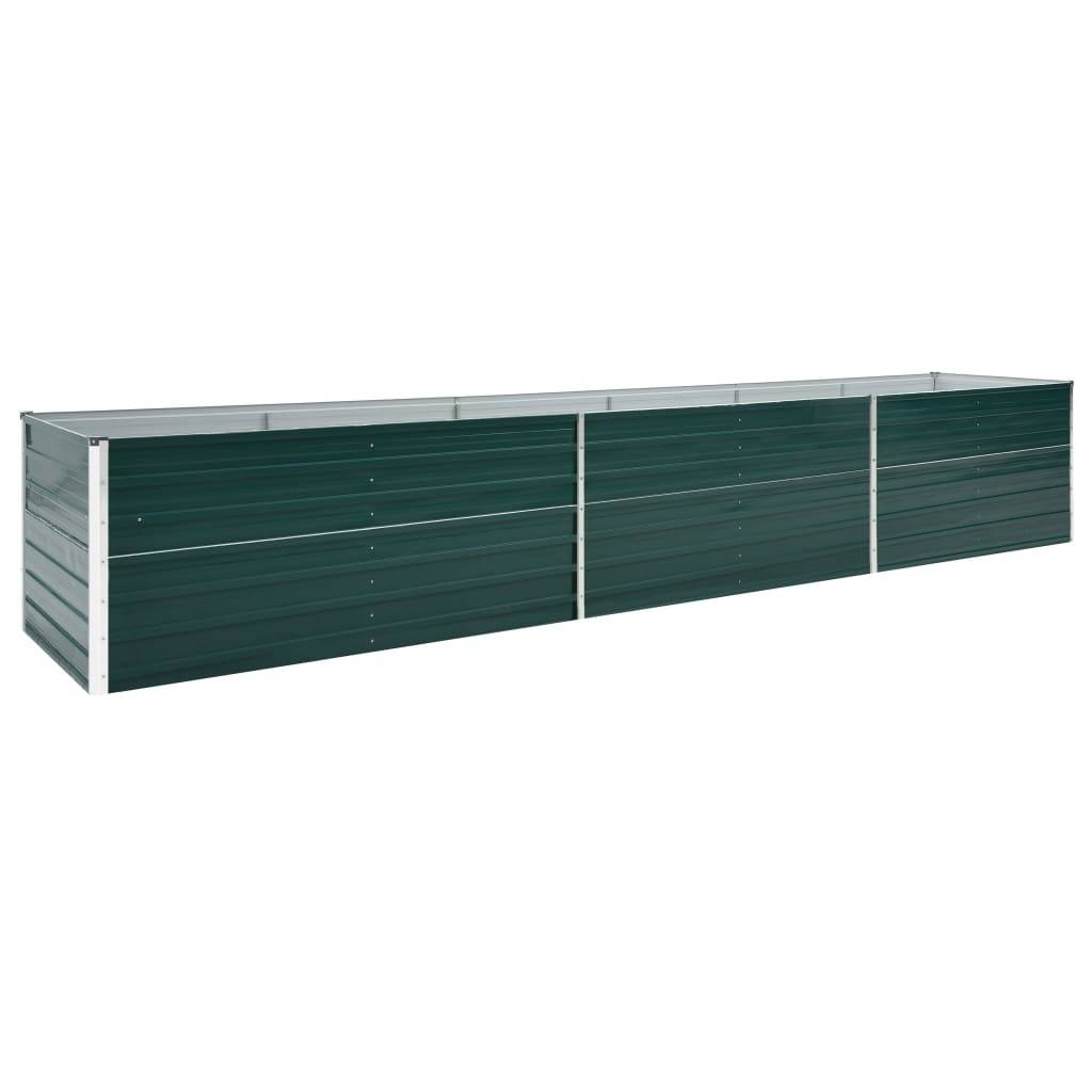 Jardinière lit surélevé plantes fleurs jardin acier galvanisé 480 x 80 x 77 cm vert - Image 1
