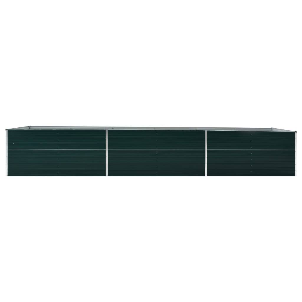 Jardinière lit surélevé plantes fleurs jardin acier galvanisé 480 x 80 x 77 cm vert - Image 2