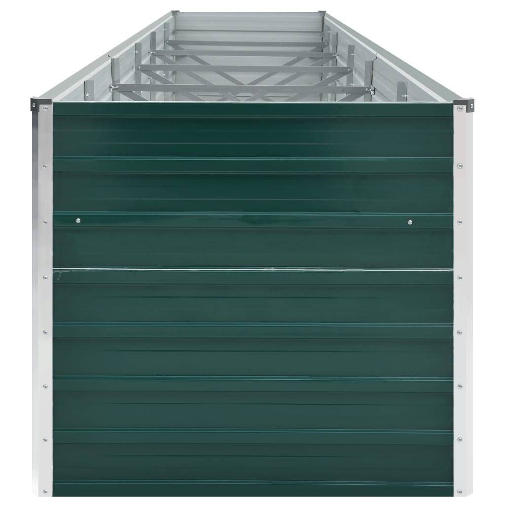 Jardinière lit surélevé plantes fleurs jardin acier galvanisé 480 x 80 x 77 cm vert - Image 4