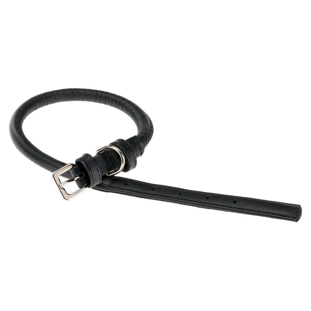 Ferplast - Collier pour Chiens VOGUE CF10/48, Lanière en Cuir Véritable, Réglable, Boucle en Métal, Noir - Image 1