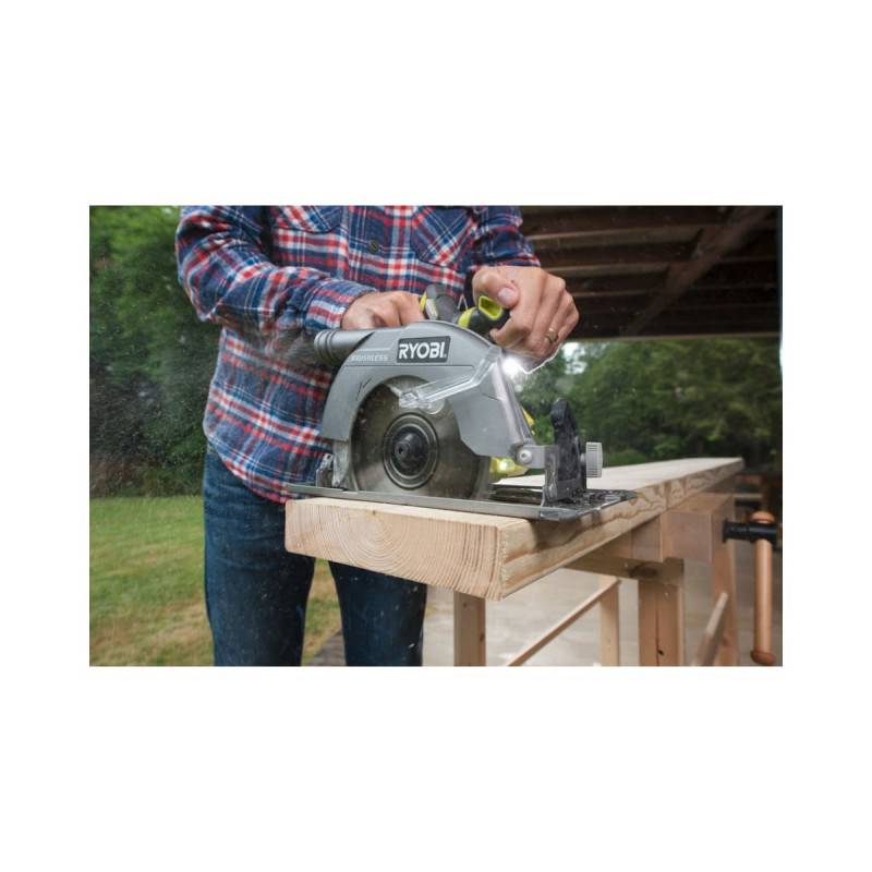 Ryobi - Scie circulaire RYOBI 18V One+ - Batterie 4.0Ah - Chargeur rapide RC18120-140 - Sac de transport R18CS-L40S - Image 7