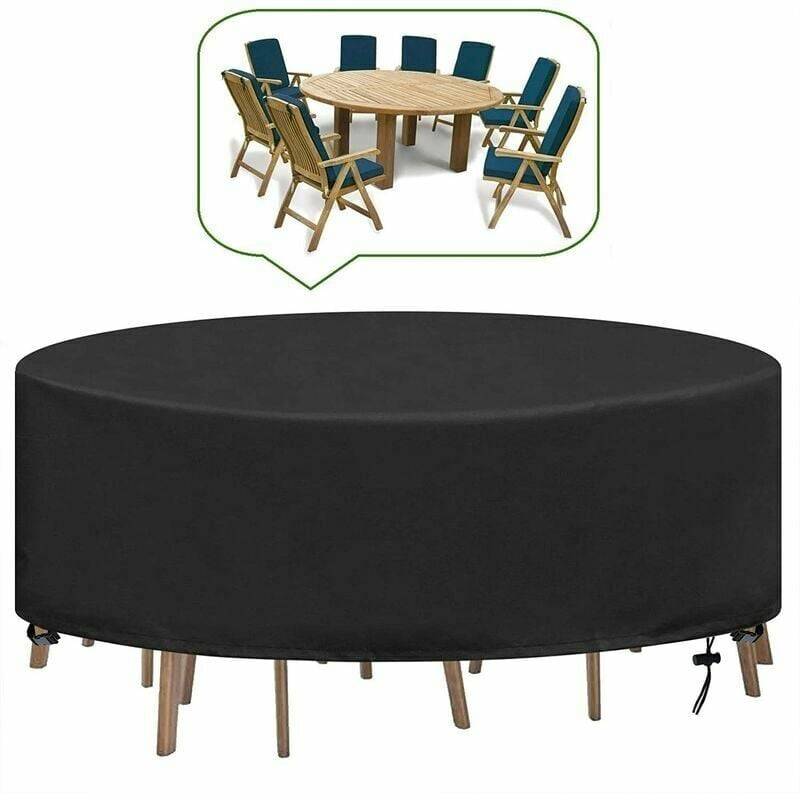 IntiMeg - Housse Table de Jardin Ronde Bache Salon Jardin Exterieur Imperméable Anti-UV Oxford Robuste Bache Table et Chaise de Jardin Ø230X110CM IntiMeg - Image 1