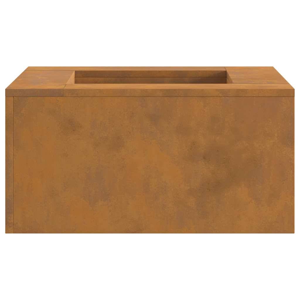 ComfortXL - Brasero de Jardin Carré en Acier Foyer à Bois Design Ouvert Marron 60x60 cm – ComfortXL Outdoor Living - Image 6