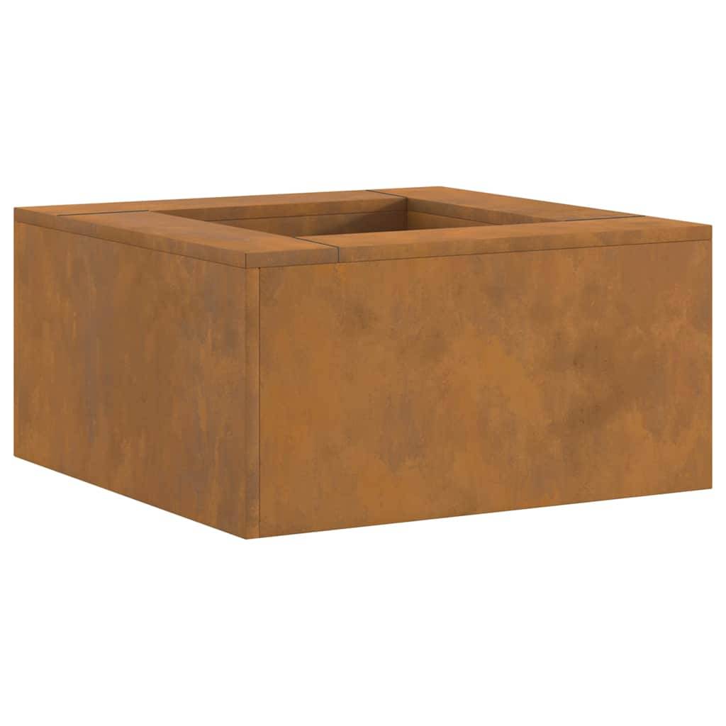 ComfortXL - Brasero de Jardin Carré en Acier Foyer à Bois Design Ouvert Marron 60x60 cm – ComfortXL Outdoor Living - Image 2