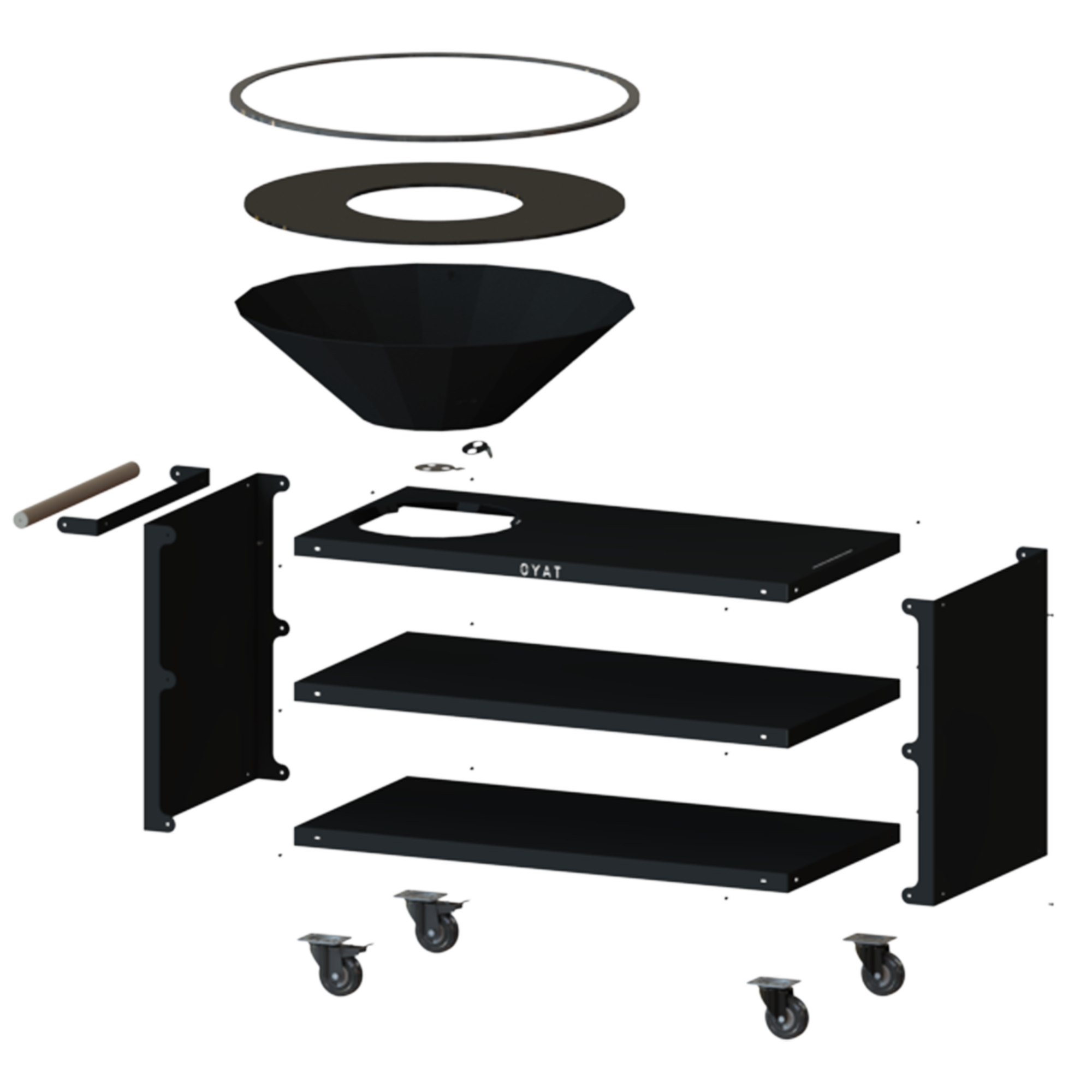OYAT - Brasero Pontaillac 88 Noir - Ø 84 cm Acier thermolaqué - OYAT - Image 6