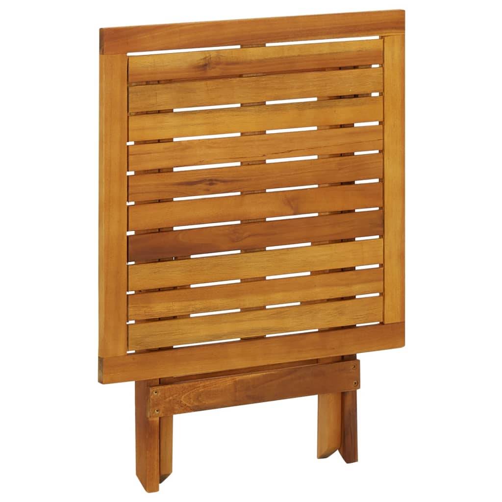 ComfortXL - Petite Table d'Appoint Pliable en Bois d'Acacia Massif, Carrée 46x46 cm, Idéale pour Balcon ou Bout de Canapé – ComfortXL Outdoor Living - Image 4