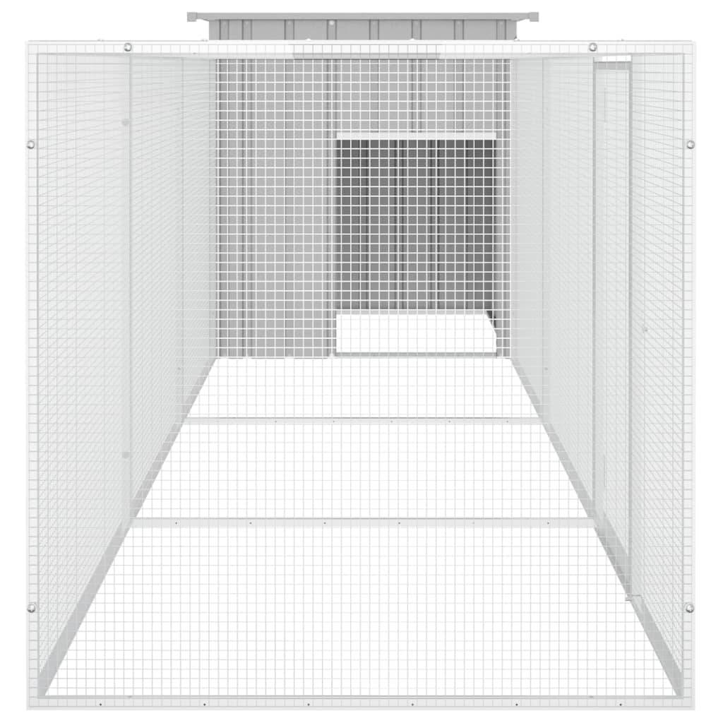 ComfortXL - Cage Poules Acier Galvanisé Extérieur Volailles Parc Modulable 400x91x100cm Gris - ComfortXL Outdoor Living - Image 4
