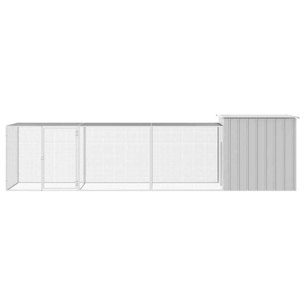 ComfortXL - Cage Poules Acier Galvanisé Extérieur Volailles Parc Modulable 400x91x100cm Gris - ComfortXL Outdoor Living - Image 3