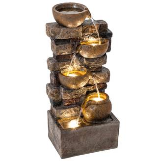 Fontaine de jardin résine marron 31 x 25.5 x 72 cm - PANGIVO