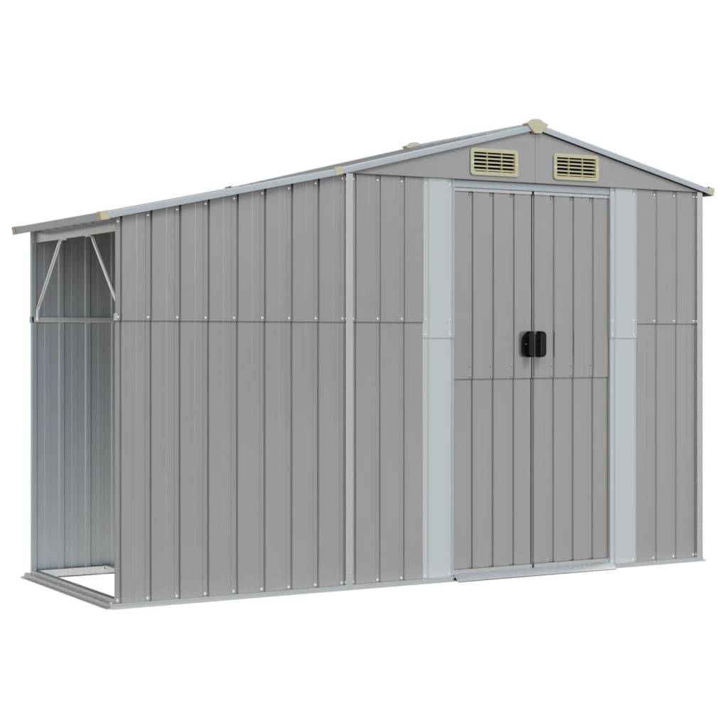 Maison Chic - Abri de jardin 5.33m² - Cabane de jardin - Abri de stockage gris 277x192,5x179 cm acier galvanisé MAISON CHIC - Image 8