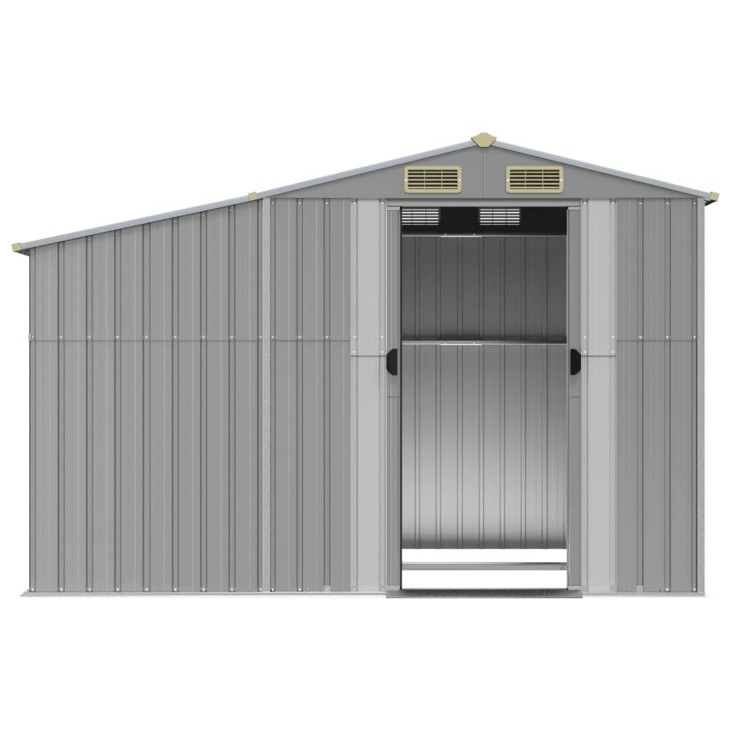 Maison Chic - Abri de jardin 5.33m² - Cabane de jardin - Abri de stockage gris 277x192,5x179 cm acier galvanisé MAISON CHIC - Image 5