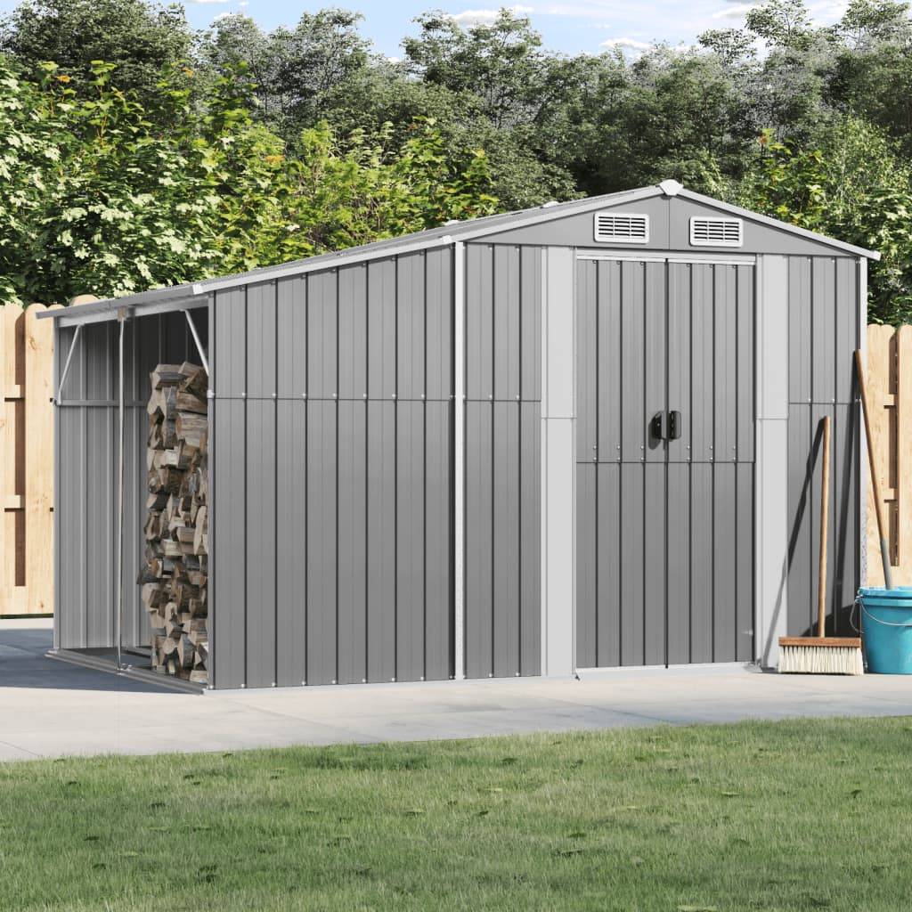 Maison Chic - Abri de jardin 5.33m² - Cabane de jardin - Abri de stockage gris 277x192,5x179 cm acier galvanisé MAISON CHIC - Image 2
